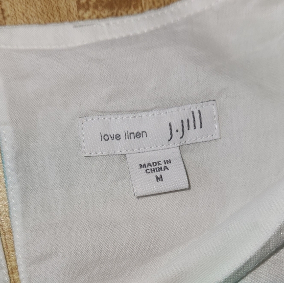 J.JILL Love 100% Linen Blue Beach Palm Tree Tropical Print Dress, size M - Picture 7 of 11